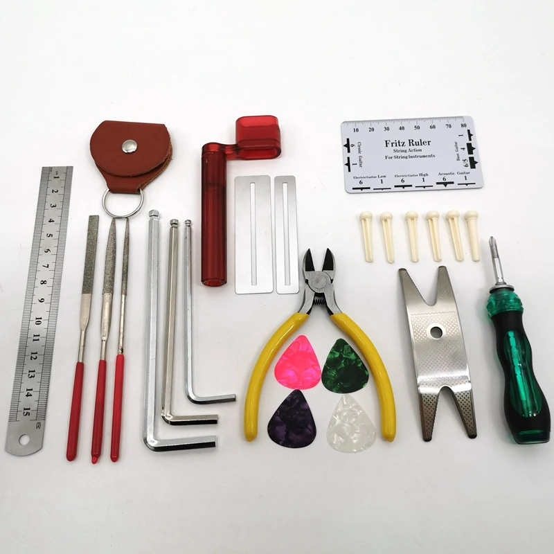Набор инструментов для ремонта гитары (26 шт.) плоскогубцы проводов органайзер