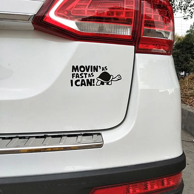 

Funny Car Sticker "Moving As Fast As I Can" Funny Car Reflective Decal Car Stickers Car Styling with Black Sliver 14.8CM*6CM