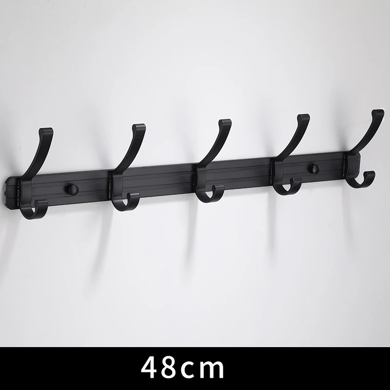 

Hook Hangers Wall Mounted Bath Accessories Robe Hook Bathroom Coat Hook Rack Aluminum Towel Hook Black Door Decorative Clothes