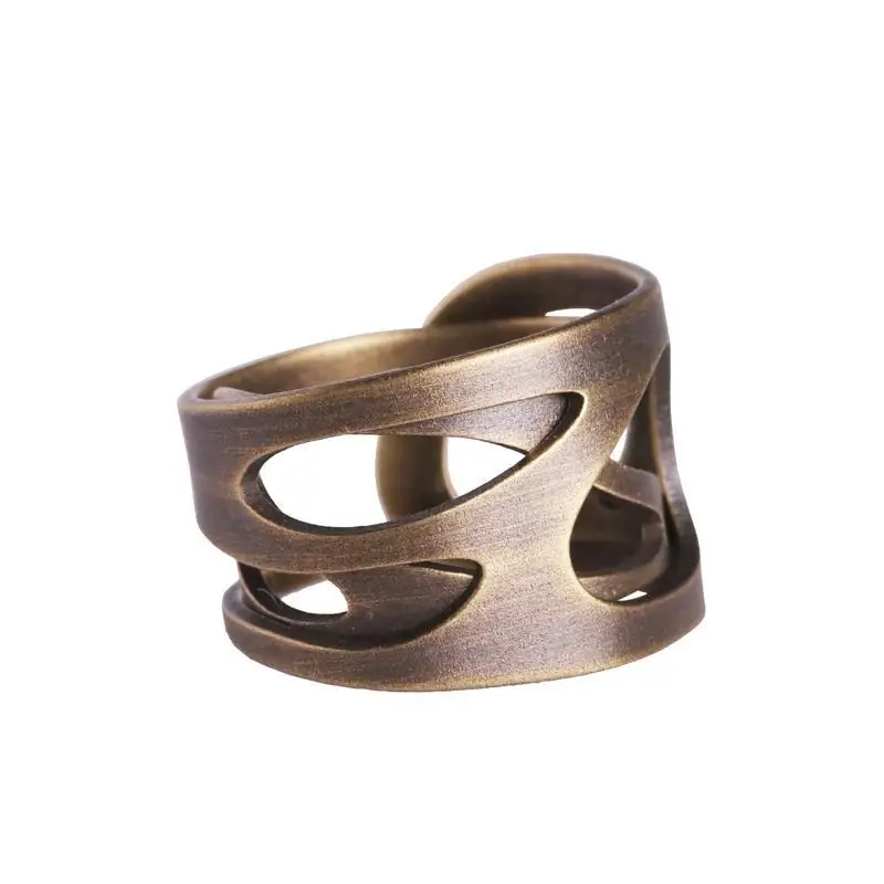 

Original designer lucky hollow process open ring ingot pattern Chinese retro light luxury charm female silver jewelry