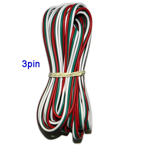 3pin 5 штук в упаковке, м 2pin 3pin 4pin 5Pin 6pin 22 AWG расширение электрический провод кабель светодиодный разъем для 5050 3528 Светодиодный Stirp светильник - Цвет: 3pin