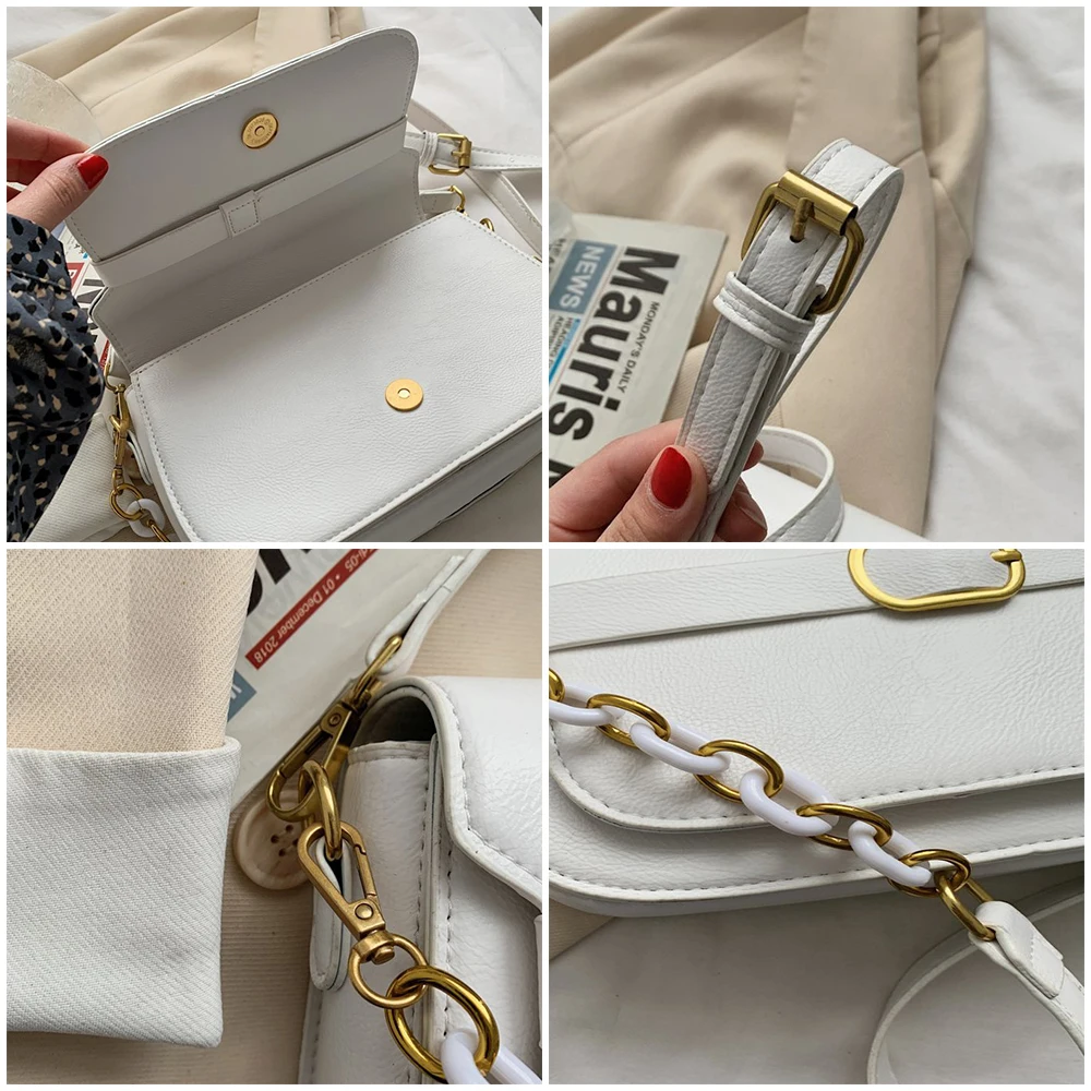 

New Crossbody Bag Women Fashion Ladies Shoulder Bag Solid Color Design Simple Daily Bag Waterproof Artificial Leather