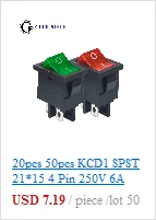10 шт. 20 шт. KCD4 31*25 мм DPST 4PIN 16A/250 в красный/зеленый Кнопка ВКЛ/ВЫКЛ положение оснастки лодка кулисный переключатель медные ножки