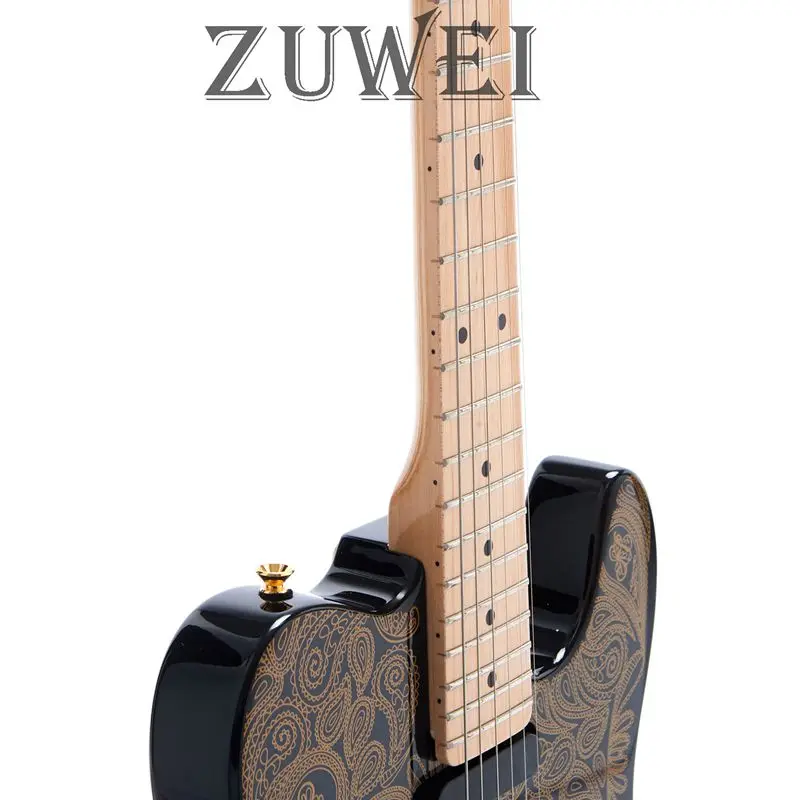 Custom Shop TL Electric Guitar Water Transfer Top Gold Hardware Strings Thru Body High Quality Products | Спорт и развлечения