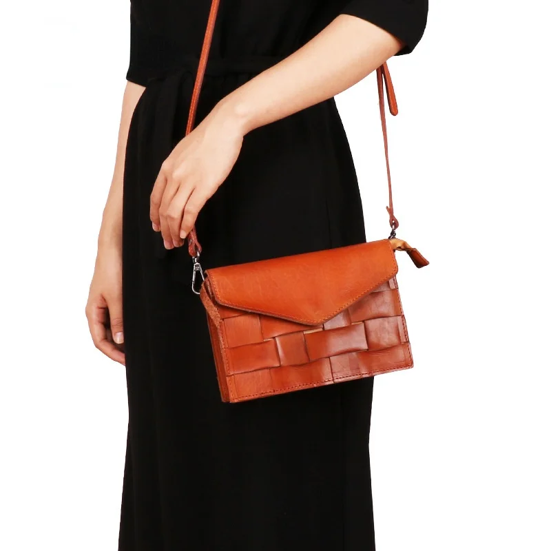 

Vintage Leather Women Bag Skeleton-Skin Handmade Shoulder Bag Crossbody Bag Luxury Genuine Leather