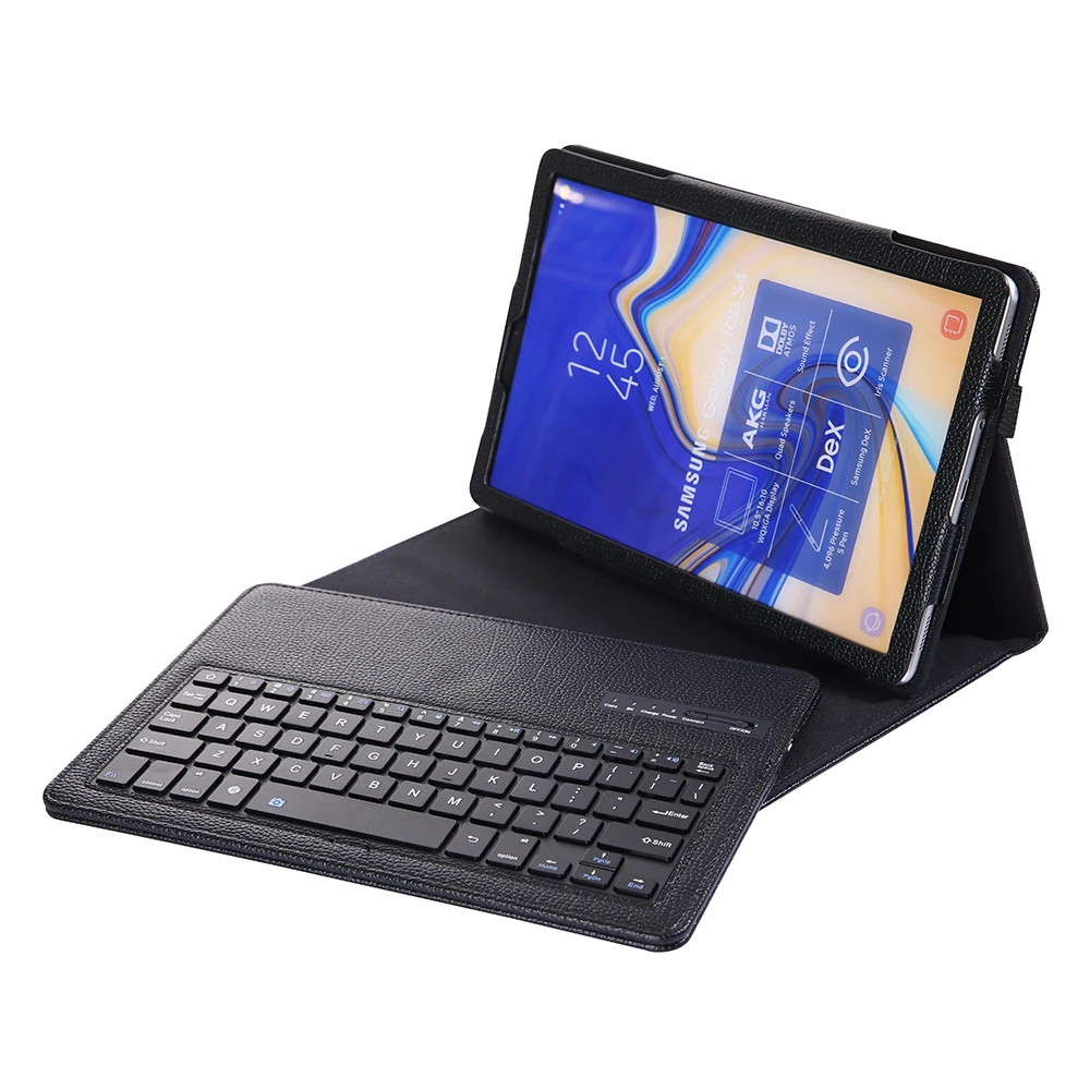 

Litchi Pattern Leather Flip Stand Case For Samsung Galaxy Tab S4 10.5 inch SM-T830 SM-T835 Case Wireless Bluetooth Keyboard Case