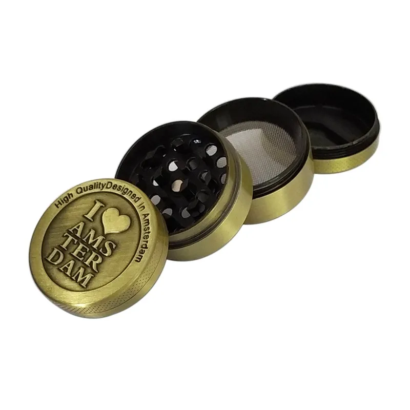 Новый Амстердам измельчитель табака любовь курильщик бронза 40 мм 4 Слои