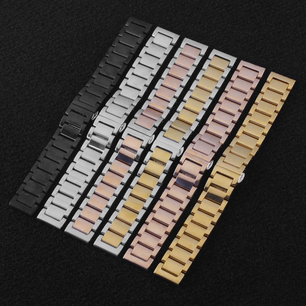 Solid 316L Stainless Steel Watchbands Silver 18mm 20mm 21mm 22mm 23mm 24mm Metal Watch Band Strap Wrist Watches Bracelet