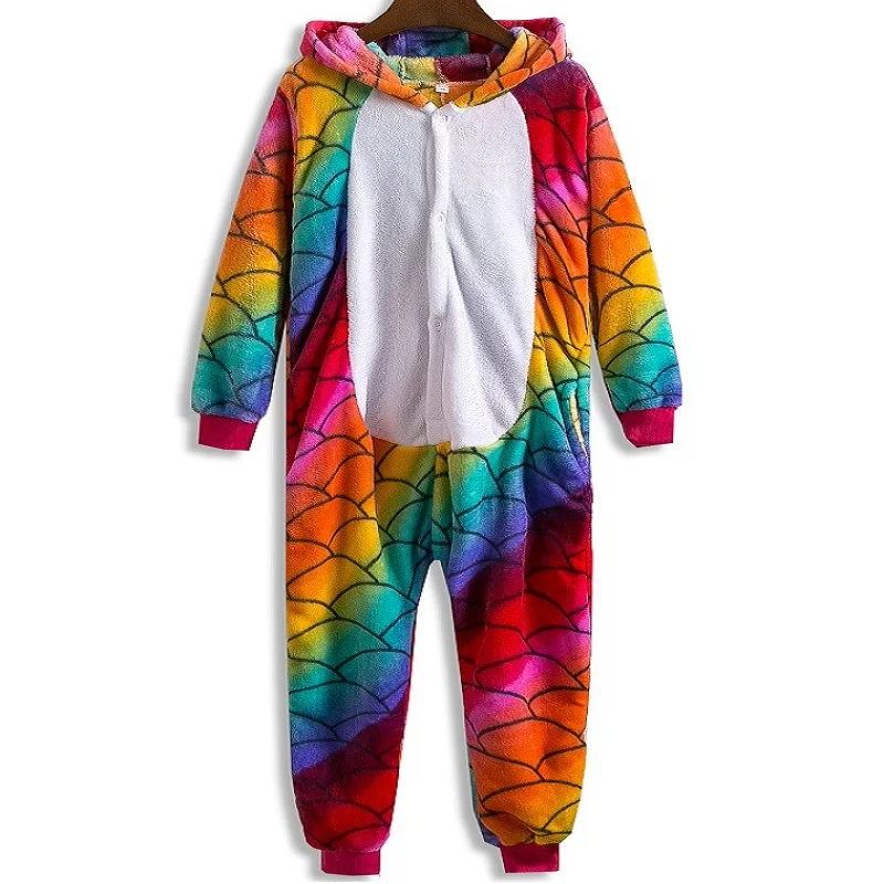 Пижамы с животными новые комплекты Стич единорог комбинезон фланелевая Аниме Пижама мультфильм унисекс