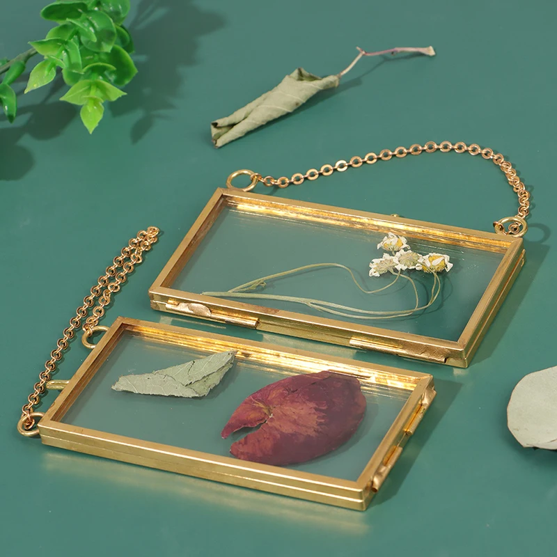 Античная латунь подвесная металлическая фоторамка Стекло портрет Винтаж висит