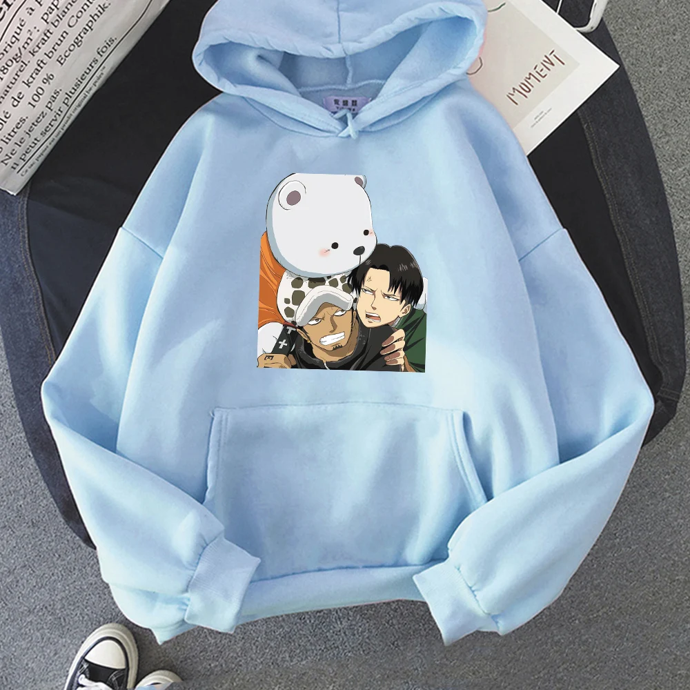 

One Piece Funny Luffy Comics Prints Womens Clothes Hip Hop Cute Hoodie Casual Fleece Hoody Crewneck Pullover Fleece Femme Tops