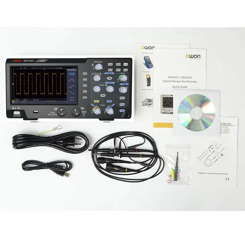 SDS1102X 110MHz 1GS/s Bandwidth Digital Storage Oscilloscope 2 Channels 7''inch LCD Display Portable USB Oscilloscopes |