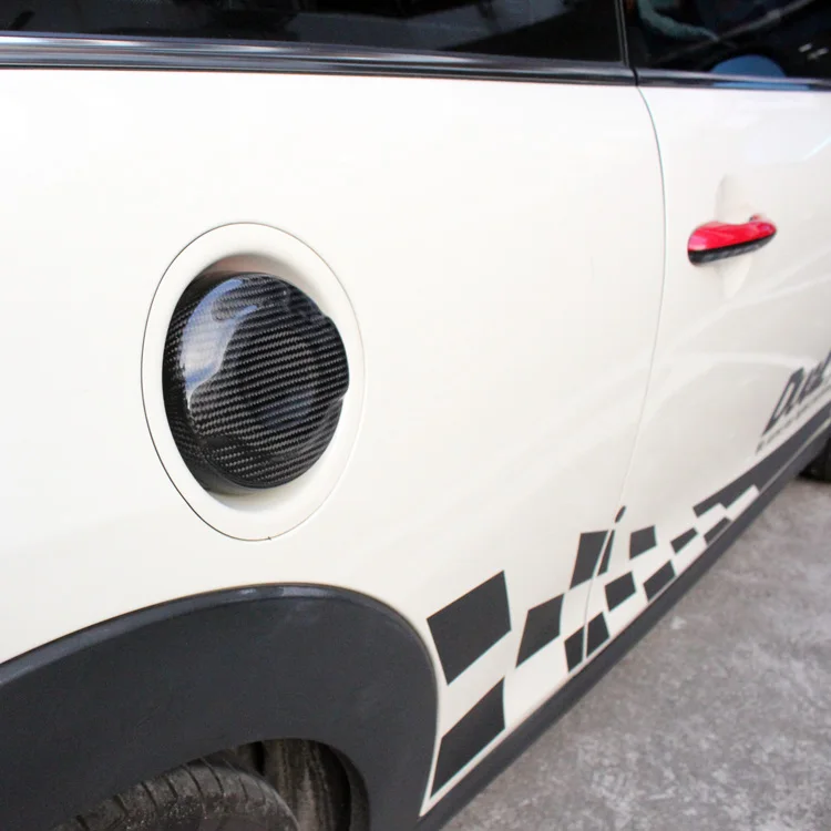 Черный красный углеродное волокно для крышки топливного бака автомобиля Mini Cooper S
