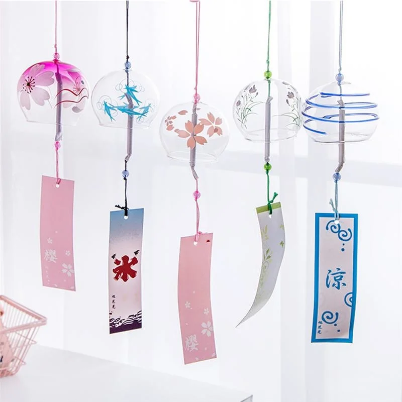 

Glass Wind Chimes Japanese-Style Wind Chime Simple And Beautiful Label Pendnat Wind Bells Japanese Glass Wind Chime Pendant
