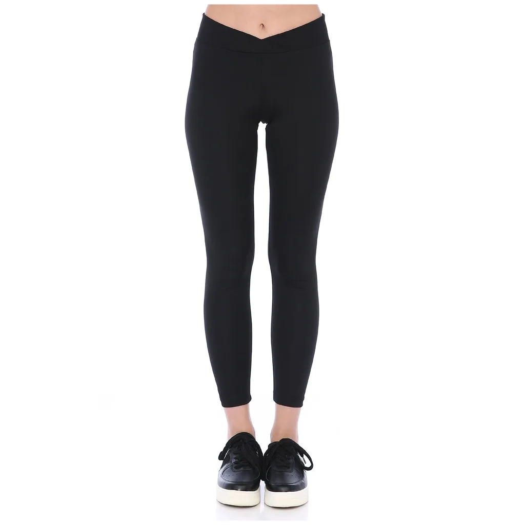 Black Casual Basic Leggings