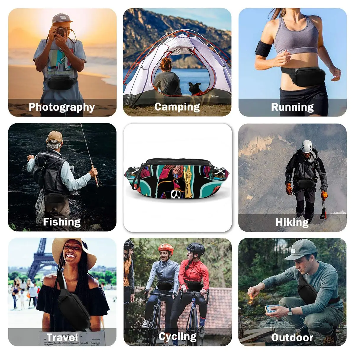 

Harlock Waist Bag Fishing Female Waist Pack Polyester Fashion Bag