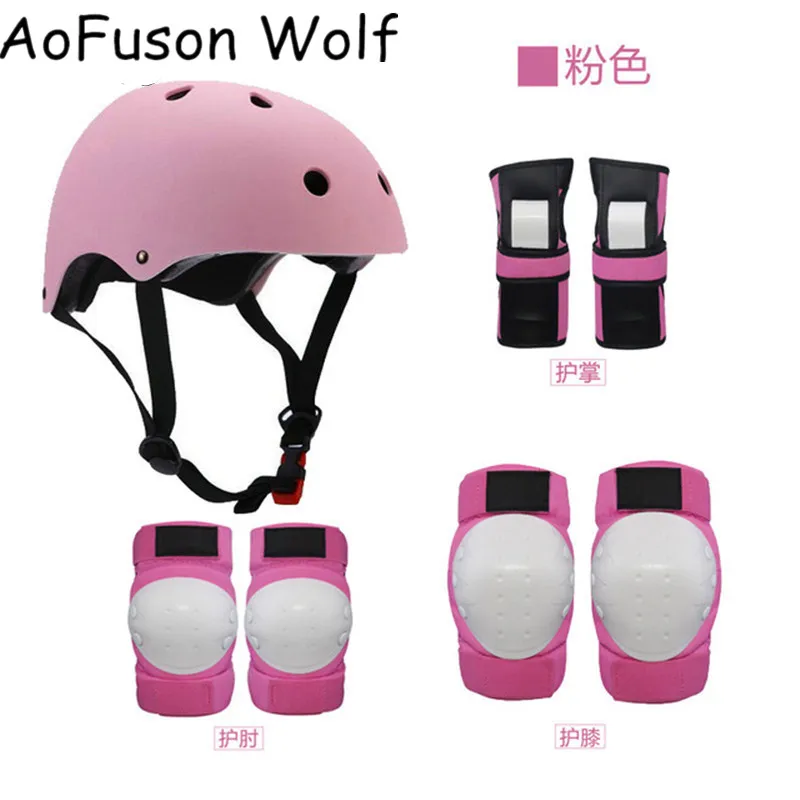 Шлем для катания на коньках 7 комплектов наколенники Налокотники Защитное