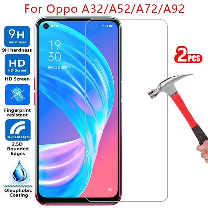 

protective tempered glass for oppo a32 a52 a72 5g a92 a92s screen protector on a 32 52 72 92 s 92s 32a 52a 72a 92a safety film