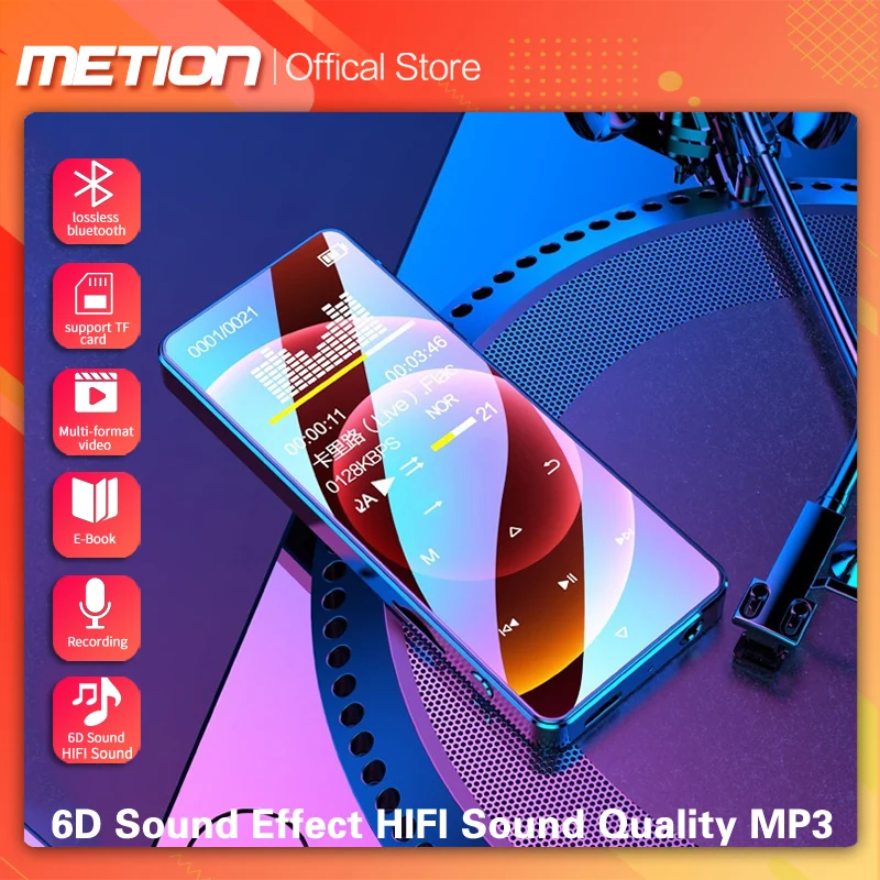 Bluetooth 5.0 Lossless MP3 Player 16GB HiFi Portable Audio Walkman With FM Clock Voice Recorder Music | Электроника