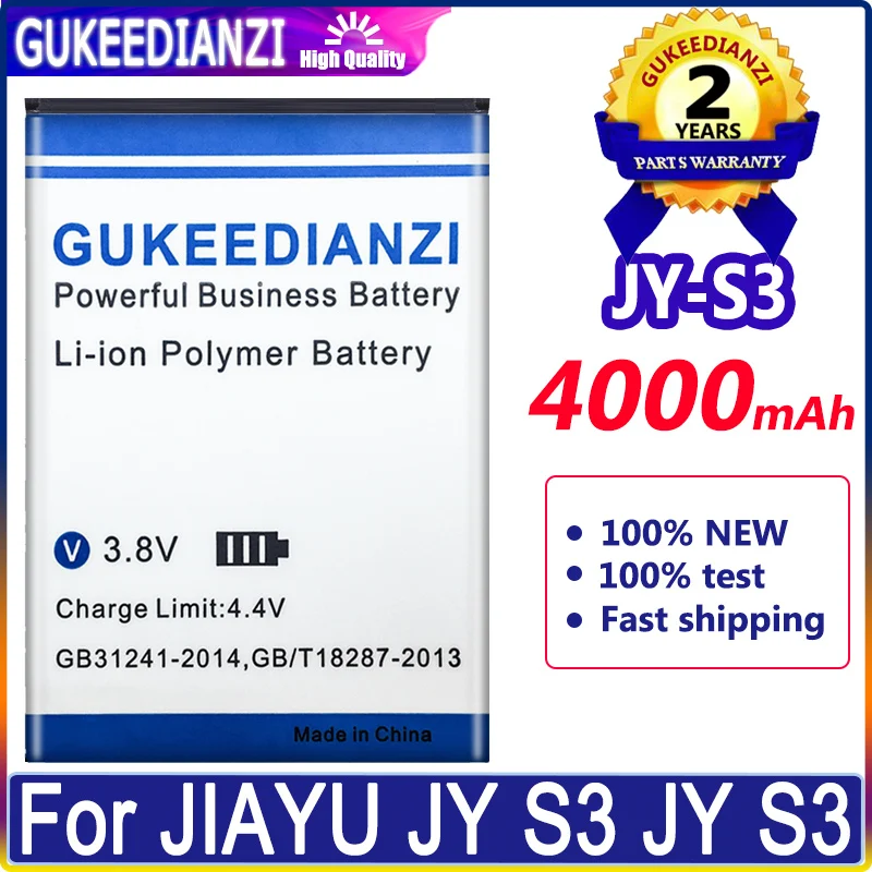 GUKEEDIANZI Battery 4000mAh JY-S3 For JIAYU JY S3 Batteries | Mobile Phone
