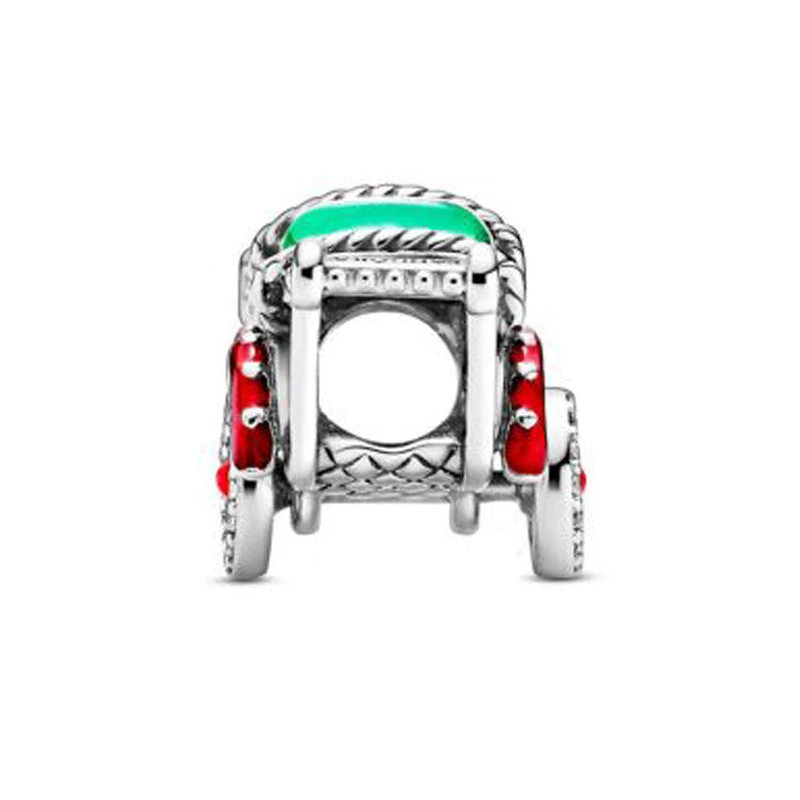 2020 Autumn New 925 Sterling Silver Bead Red and Green Rickshaw Charms Fit Original Pandora Bracelets Women DIY Fashion Jewelry | Украшения