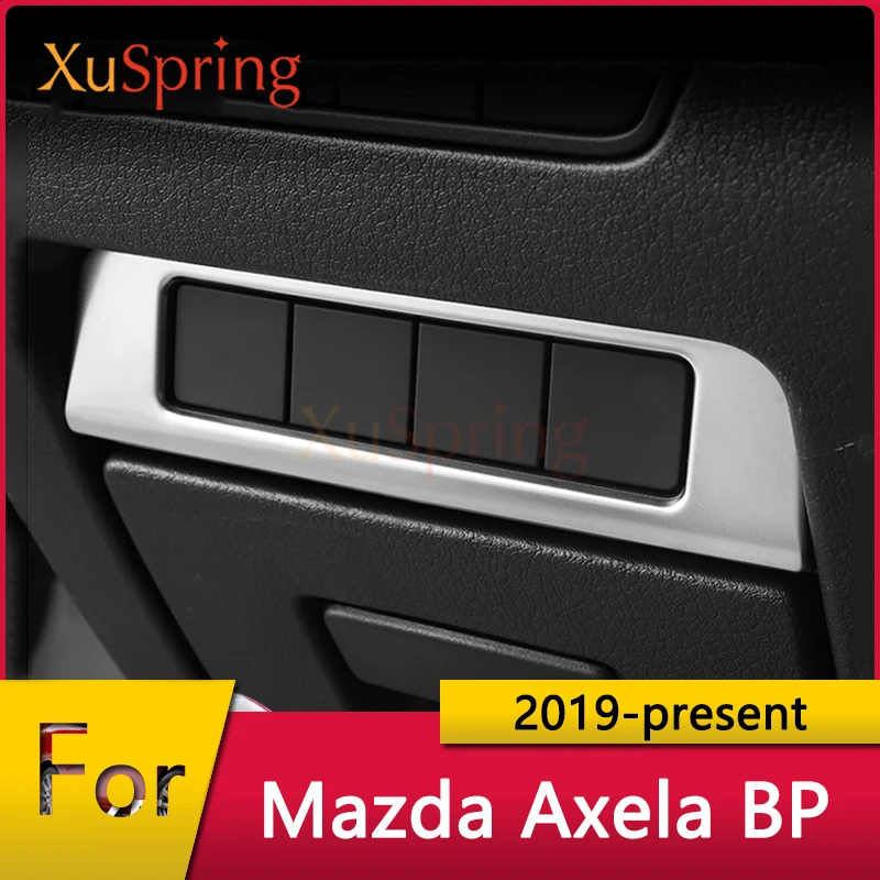 

For Mazda 3 Axela BP 2019 2020 2021 Car Headlight Adjust Knob Panel Cover Frame Stickers Bezel Garnish Styling