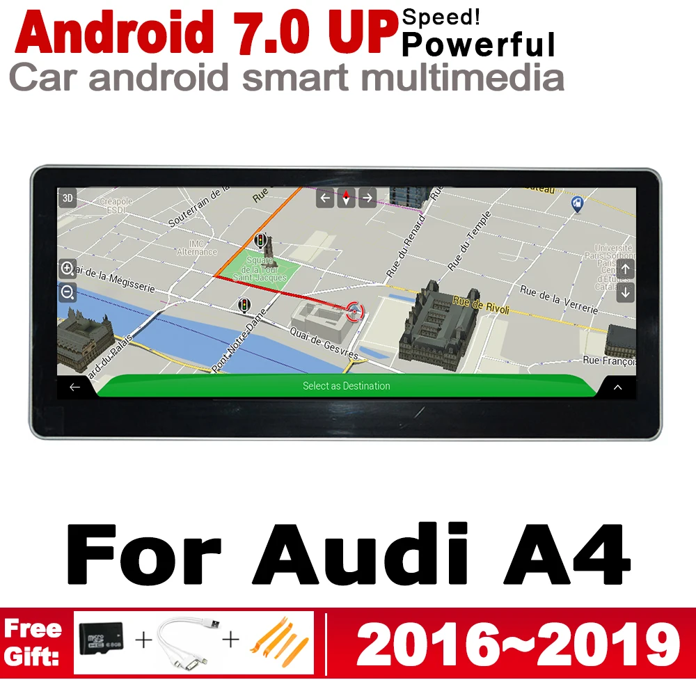 Автомобильный Android радио GPS мультимедийный плеер для Audi A4 8 Вт 2016 ~ 2019 MMI