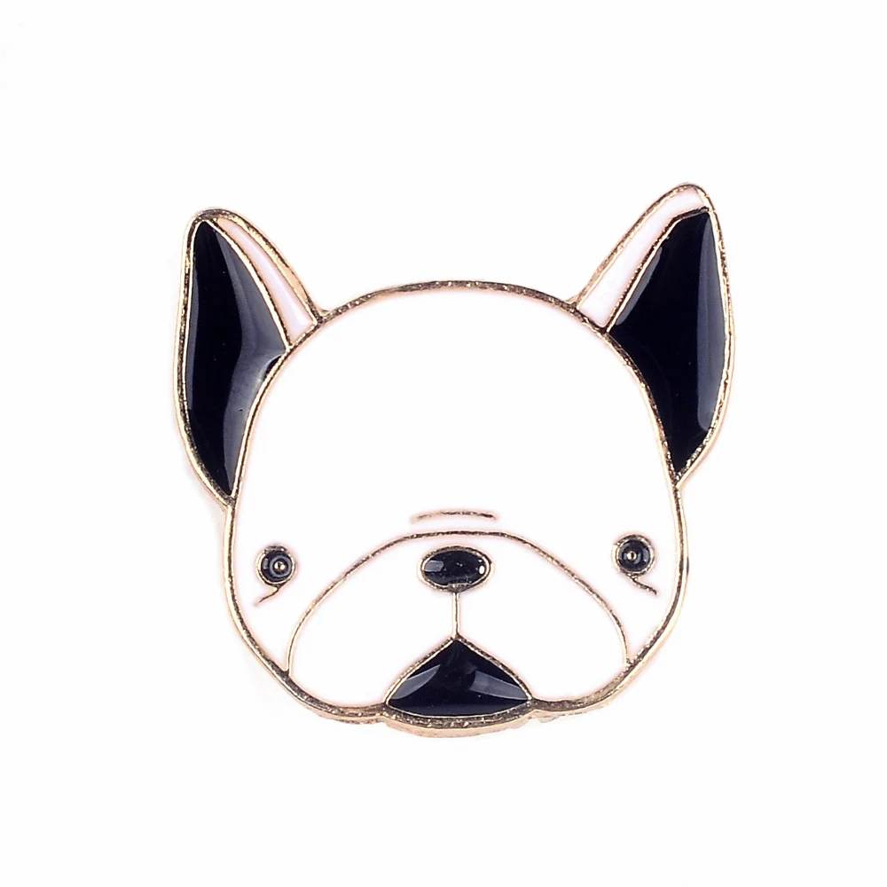 36 шт. Милые Броши на булавке голова собаки животное золотой цвет черные и белые
