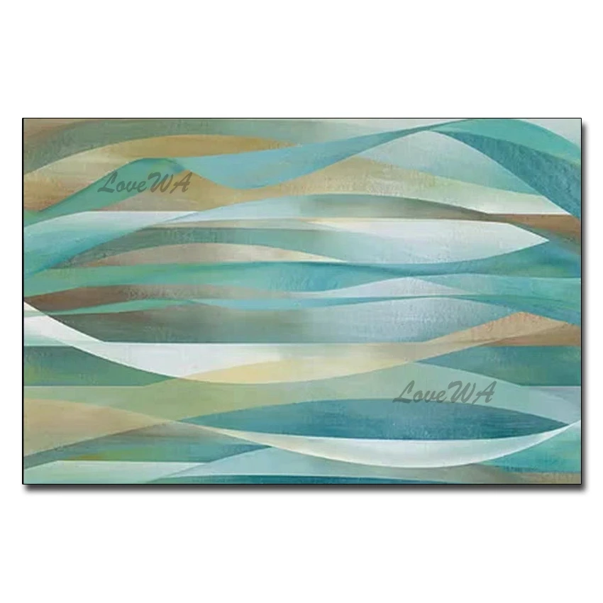 

New Arrival Abstract Canvas Wall Art Hand-Painted Unframed Green Oil Painting Home Living Room Decoration Piece Paintings Art