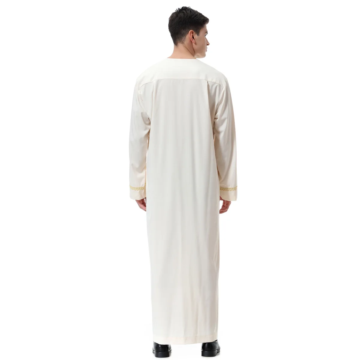 Muslim Islamic Clothing For Men Arabia Islamic abaya Men's Kaftan Jubba islam Apparel Men Printed Zip Round Neck Robe