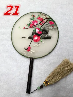 Ручная работа 100% шелк тутового шелкопряда вышивка в Сучжоу Круглый веер