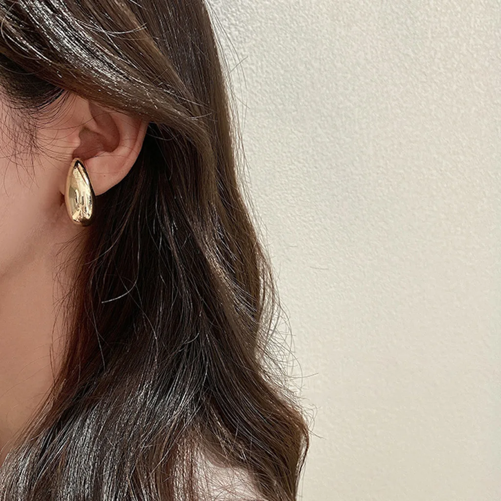 

7Rings Vintage Style Instagram Minimalist Fashion Gold Round Big Ear-Clips for Women Girlfriend Students Jewelry Accessories