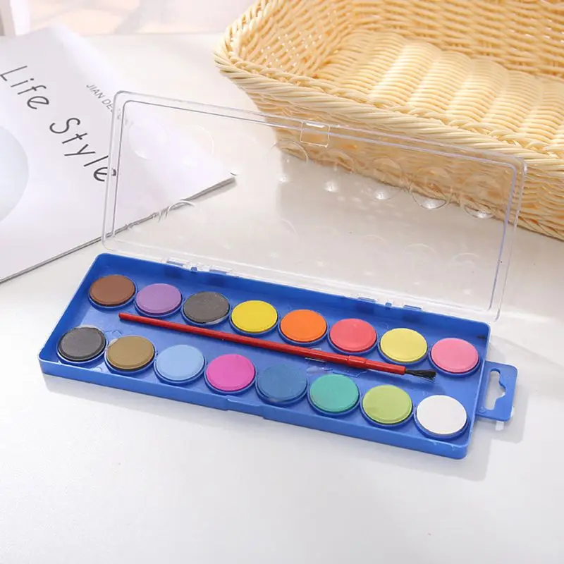 

16 Color Gouache Watercolor Pain Set with Paint Brush Watercolor for Beginner