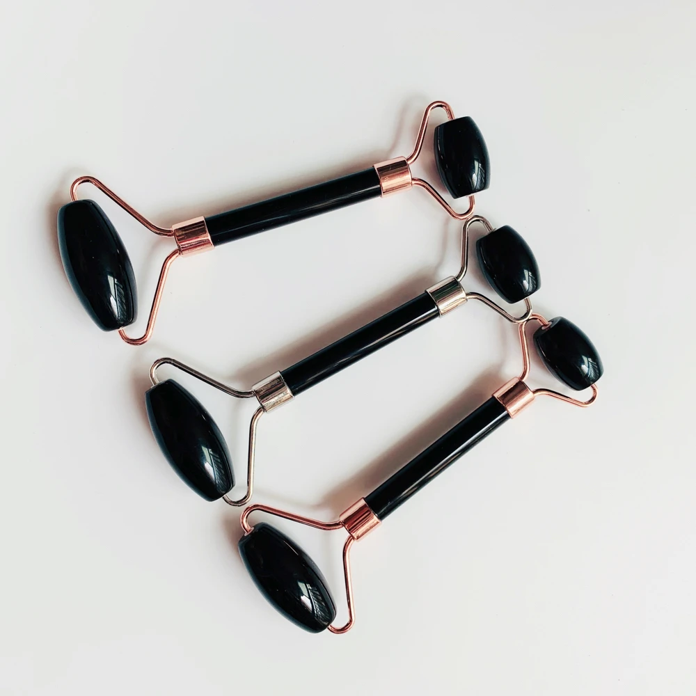 Омолаживающий натуральный нефритовый ролик для лица драгоценный камень черный