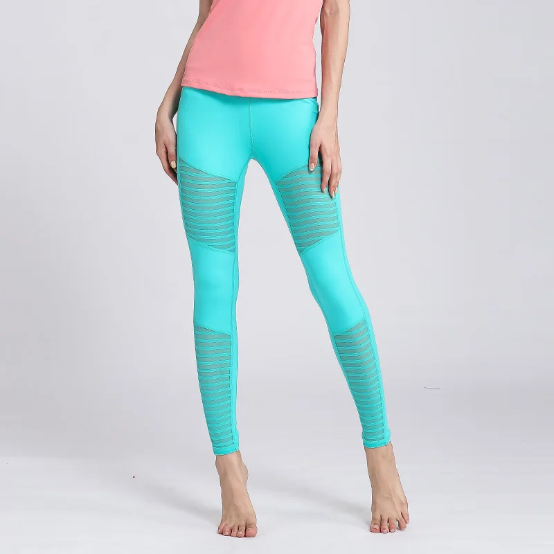 PS плетение сетчатые Леггинсы для йоги спортивные Для женщин Фитнес штаны