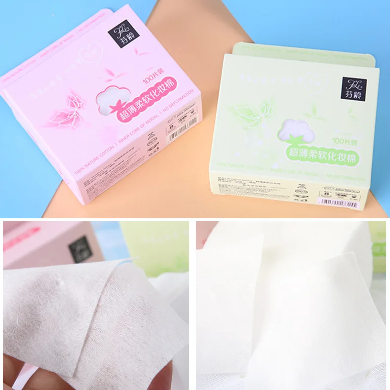 

Ultra-Thin Soft Cotton Puff 100 Piece Facial Part Cleaning Resurrection Makeup Facial Wipe Makeup Tool