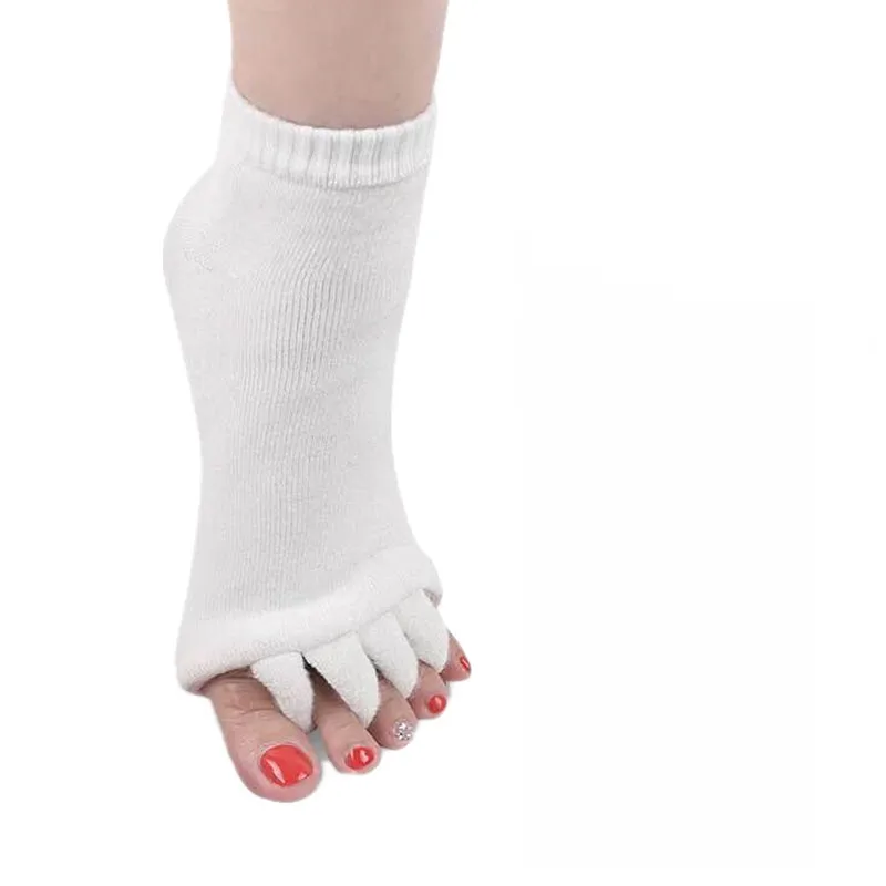 

1 Pair 5 Toe Open-back Socks With Hole Fingers Cotton Yoga Socks Femal Woman Slip Open Toe Halter Five Finger Socks Sports Socks