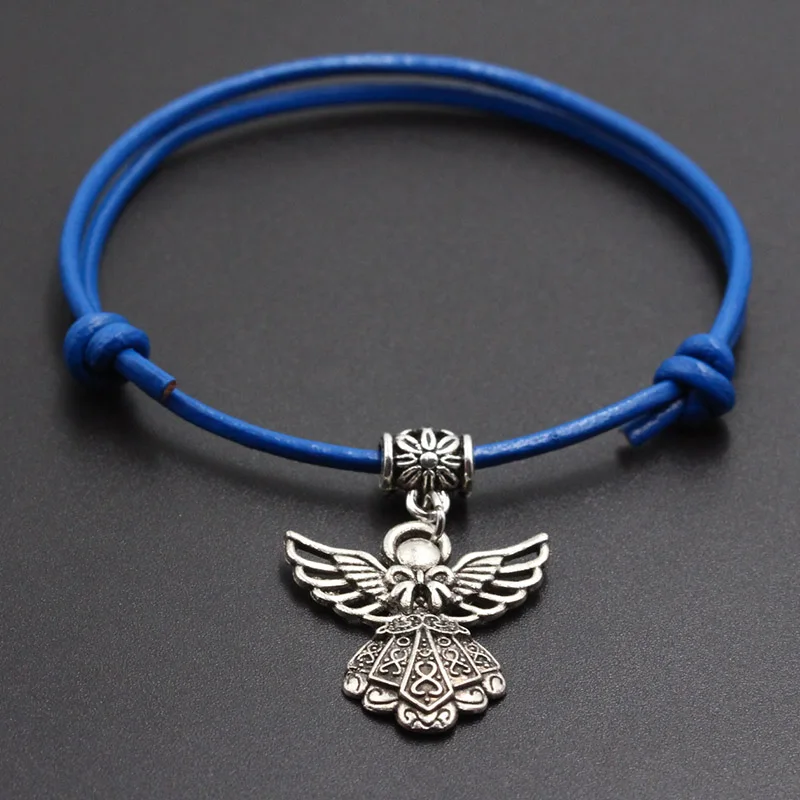 Модные подвески в виде собачьей лапы браслет на веревке с красной нитью Черный