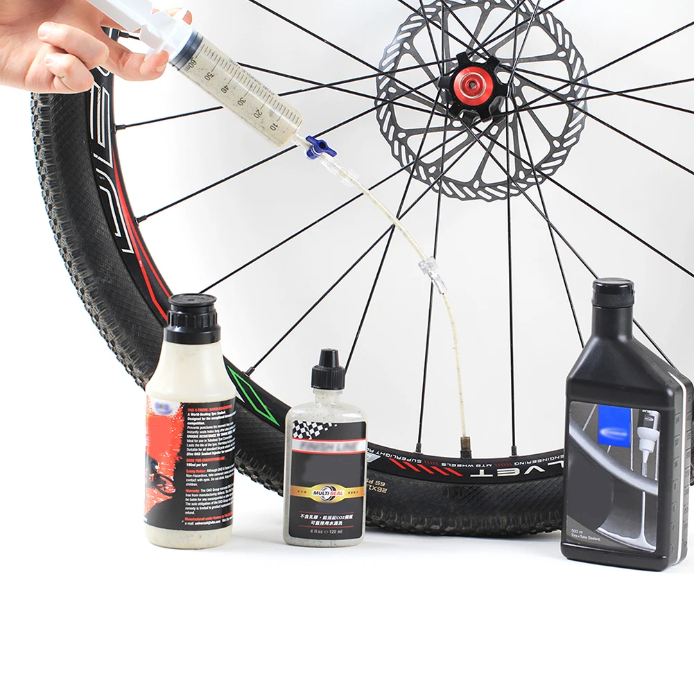 

Cycling Bike Bicycle Tubeless Tyre Sealant Injector Kit Reusable Bike Vacuum Tire Liquid Syringe Presta Valve Core Removal Tool