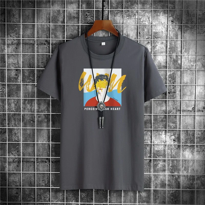 

2021 new style personalized printing 100% cotton T-shirt summer loose size S-5XL men's T-shirt O-neck breathable T-shirt for men