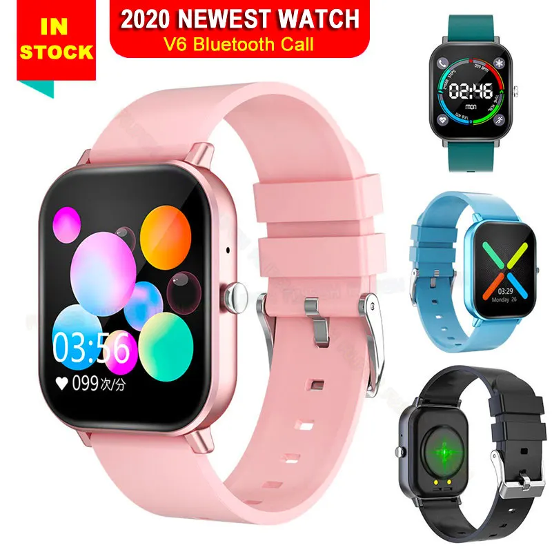 

2020 New Smart Watch Men V6 Waterproof Sport Tracker Heart Rate Blood Pressure Support Bluetooth Wearable For Android IOS Phone