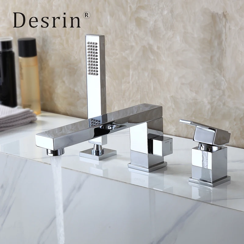 Латунный раздельный смеситель для ванной комнаты с расширенным ванны изливом