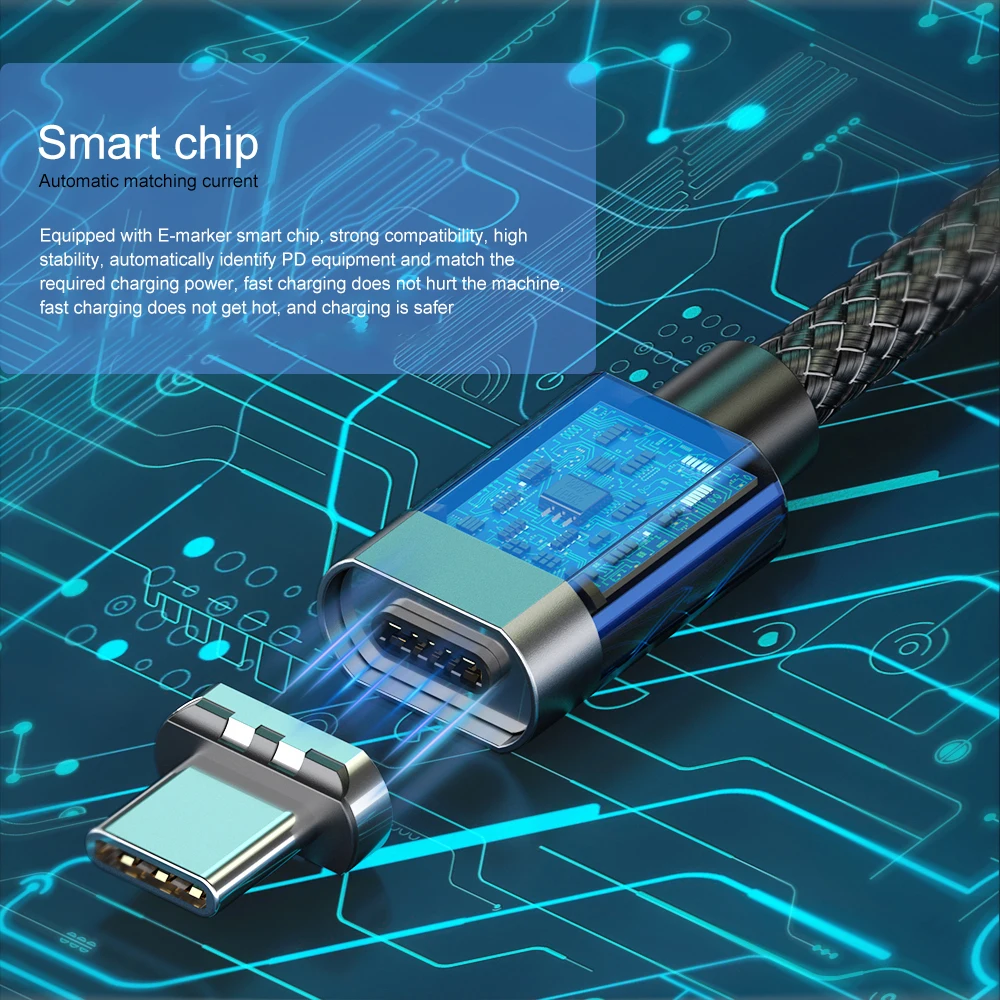 Магнитный кабель Micro USB type-C 100 Вт 5А для быстрой зарядки QC4.0 USB C-type-C PD зарядный кабель для Xiaomi Redmi Note 10 samsung S9