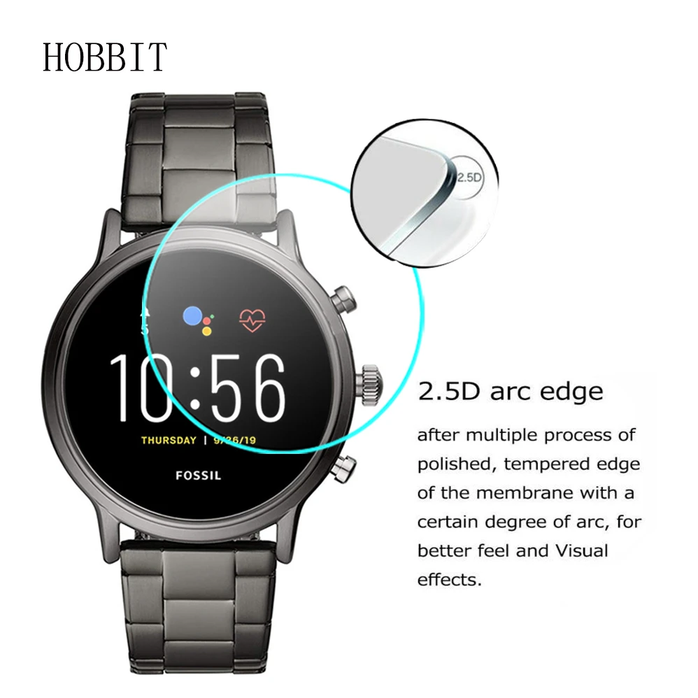 2 упаковки 0,3 мм 2.5D Защитная пленка для экрана Fossil men's Gen 5 Carlyle Smartwatch Clear 9H защита для экрана из закаленного стекла