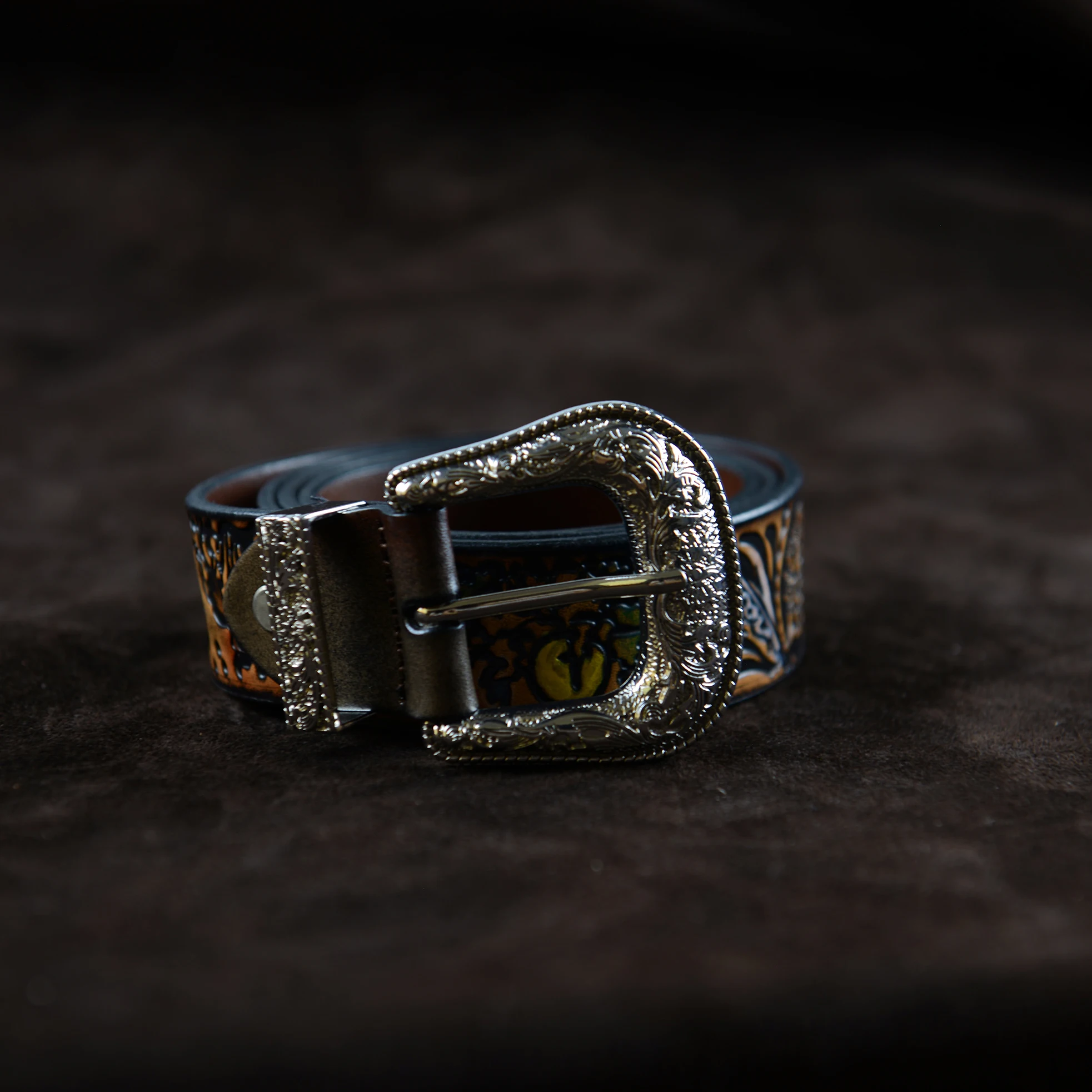 Belts For Men Tiger Belt Cow Genuine Leather Embossing Male Punk for jeans Vintage Pin Buckle Strap Men's belt | Аксессуары для