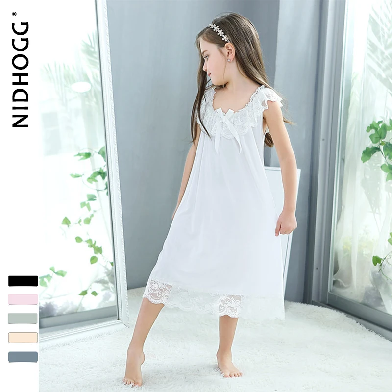 Летняя Модальная длинная Корейская Ночная рубашка без рукавов для мамы и дочери