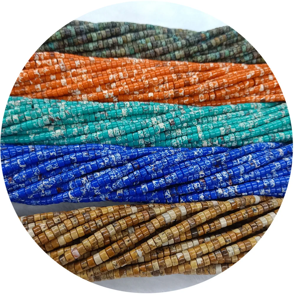 Новые бусины из натурального камня Бирюза Агат цилиндрические граненые ожерелье