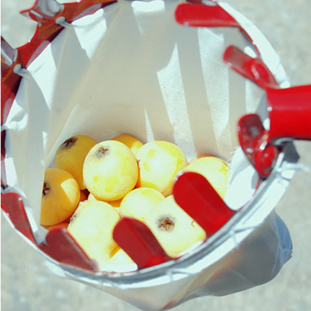 

Creative Fruit Picker Red Metal Hardware Outside Yard Hand Tool Device Farm Gardening Without Pole Pruning Tools