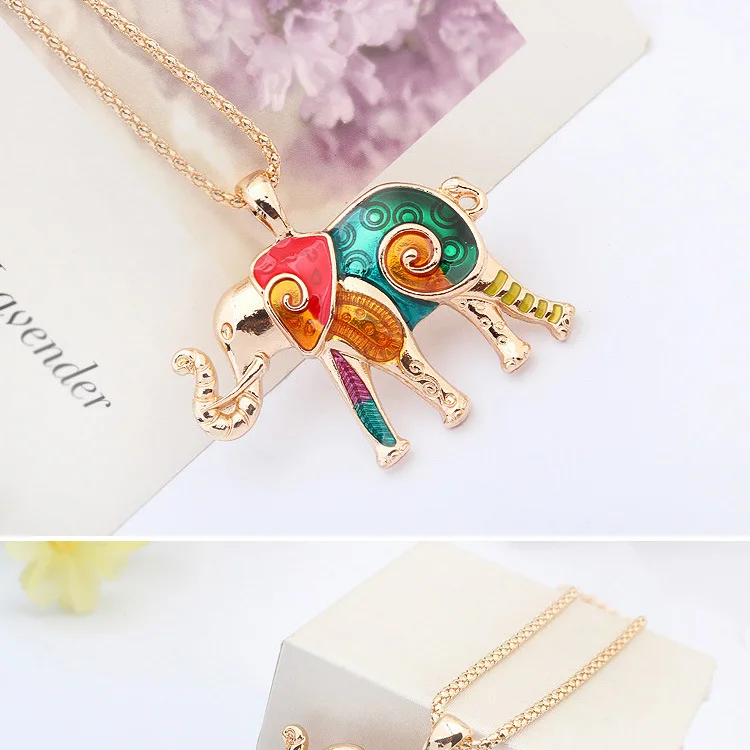 TSHOU239 модное ожерелье и серьги из сплава в виде озорного слона | Украшения