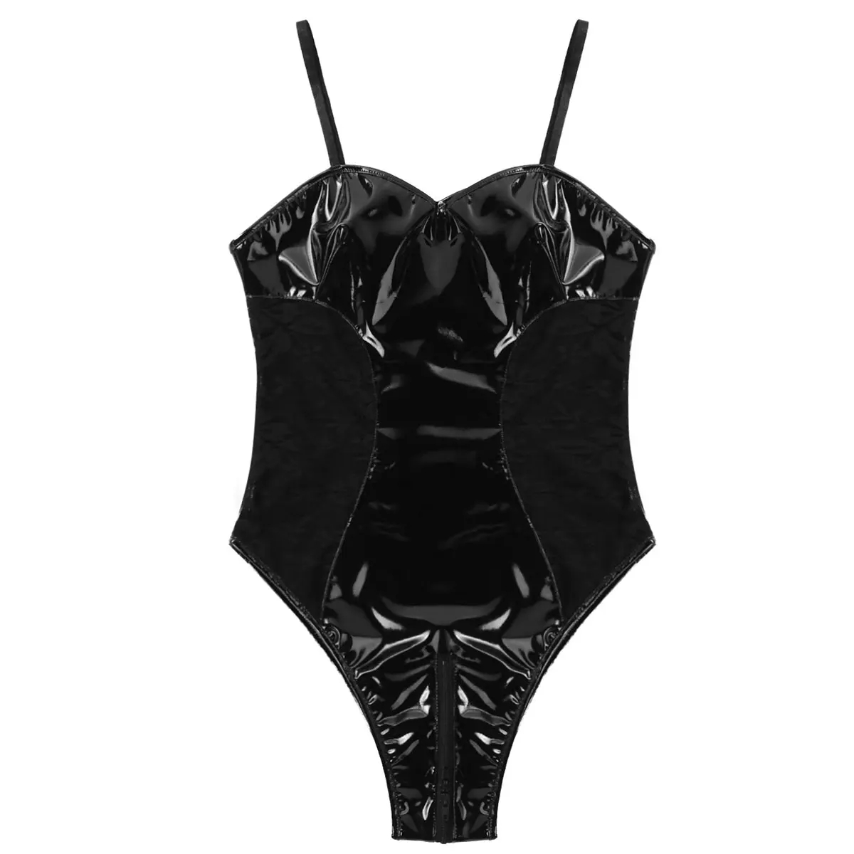 Женский латексный Фетиш купальник цельный Wetlook лакированная кожа боди белье